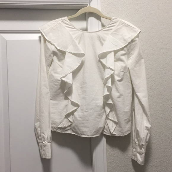 Sincerely Jules Colette Ruffle Poplin Top S - Picture 5 of 8